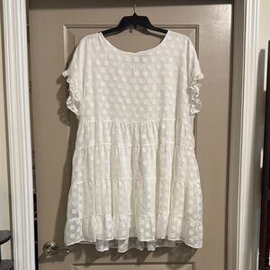 ARULA White Textured Mini Dress